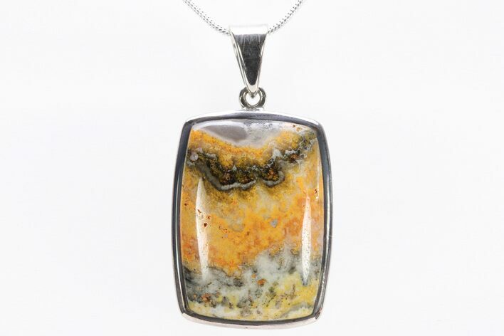 Bumblebee Jasper Pendant (Necklace) - Sterling Silver #240250